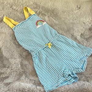Mini Boden Blue and Yellow Jumpsuit with Elastic Waist